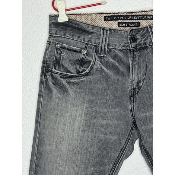 VTG Levis Jeans Y2K 30x30 Black Flap Pocket Distressed Straight Hong Kong Denim - Picture 2 of 16